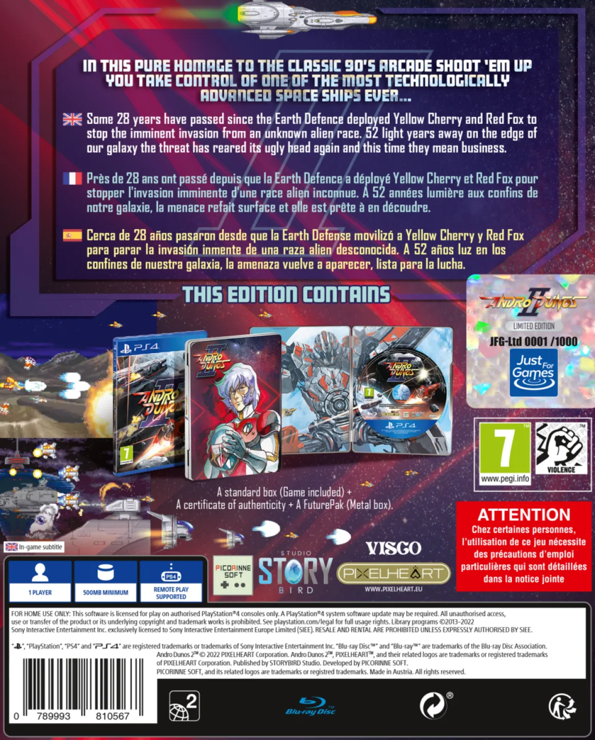 Andro Dunos 2 Steelbook PS4 Just Limited^PixelHeart Outlet