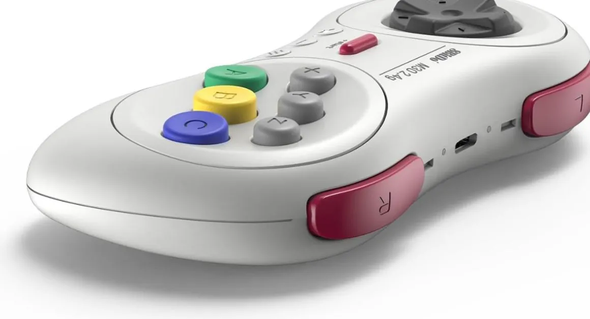 Manette sans fils 8 boutons, couleur Blanche/White compatible sur Switch, Sega Genesis mini & Mega Drive mini^8Bitdo Online