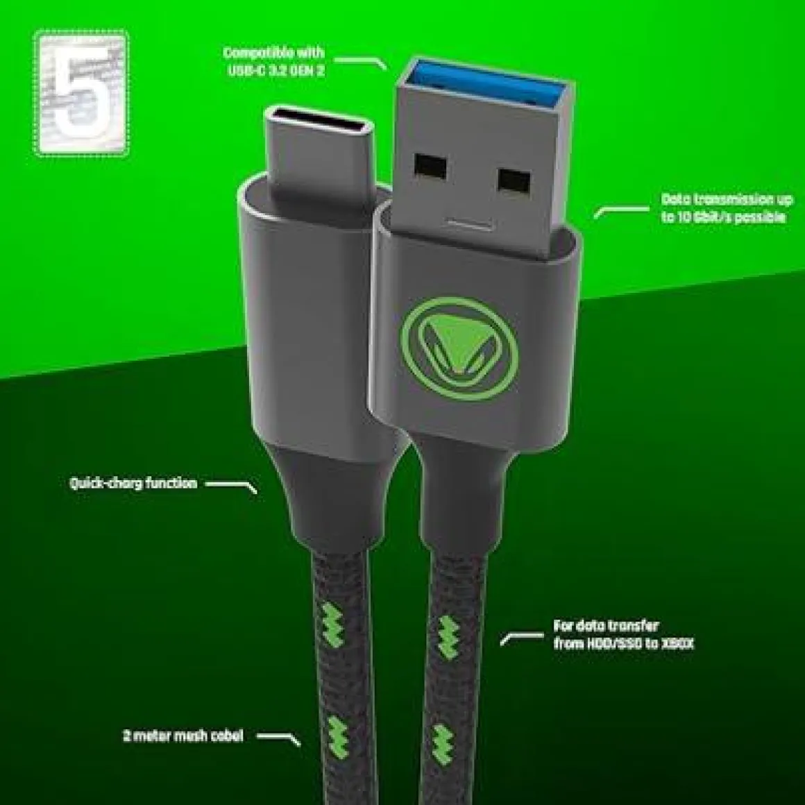 Câble USB Type-C pour XBOX -^Snakebyte Best