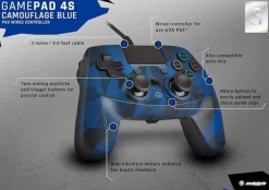 GamePad filaire Camo bleu pour PS4 -^Snakebyte Best