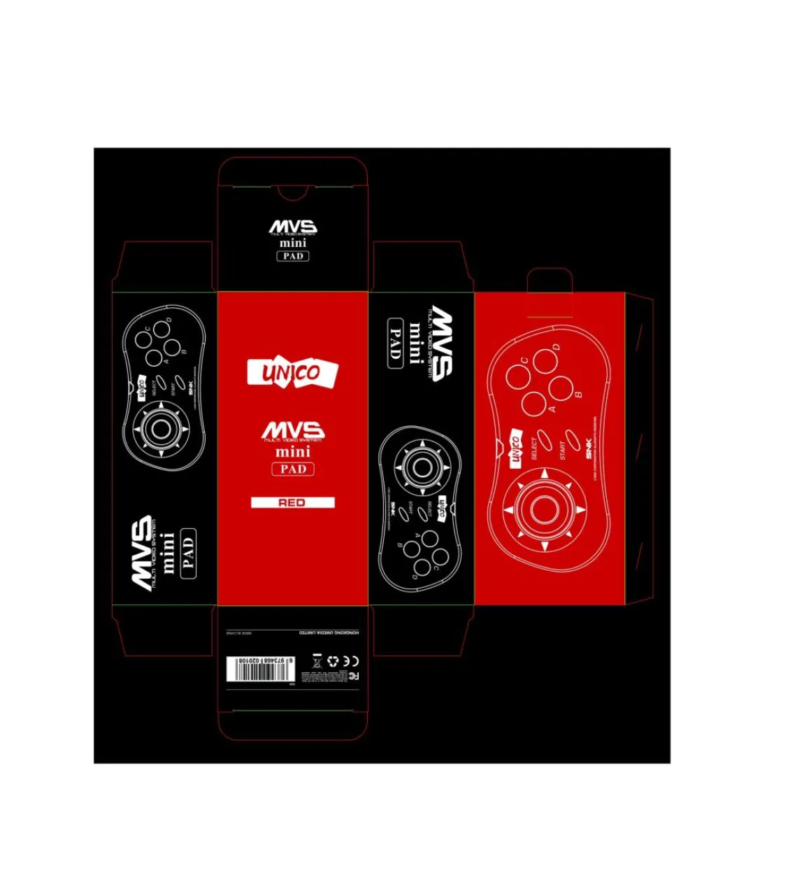 Manette MVS Mini compatible Neo Geo Mini - (Rouge)^SNK Clearance