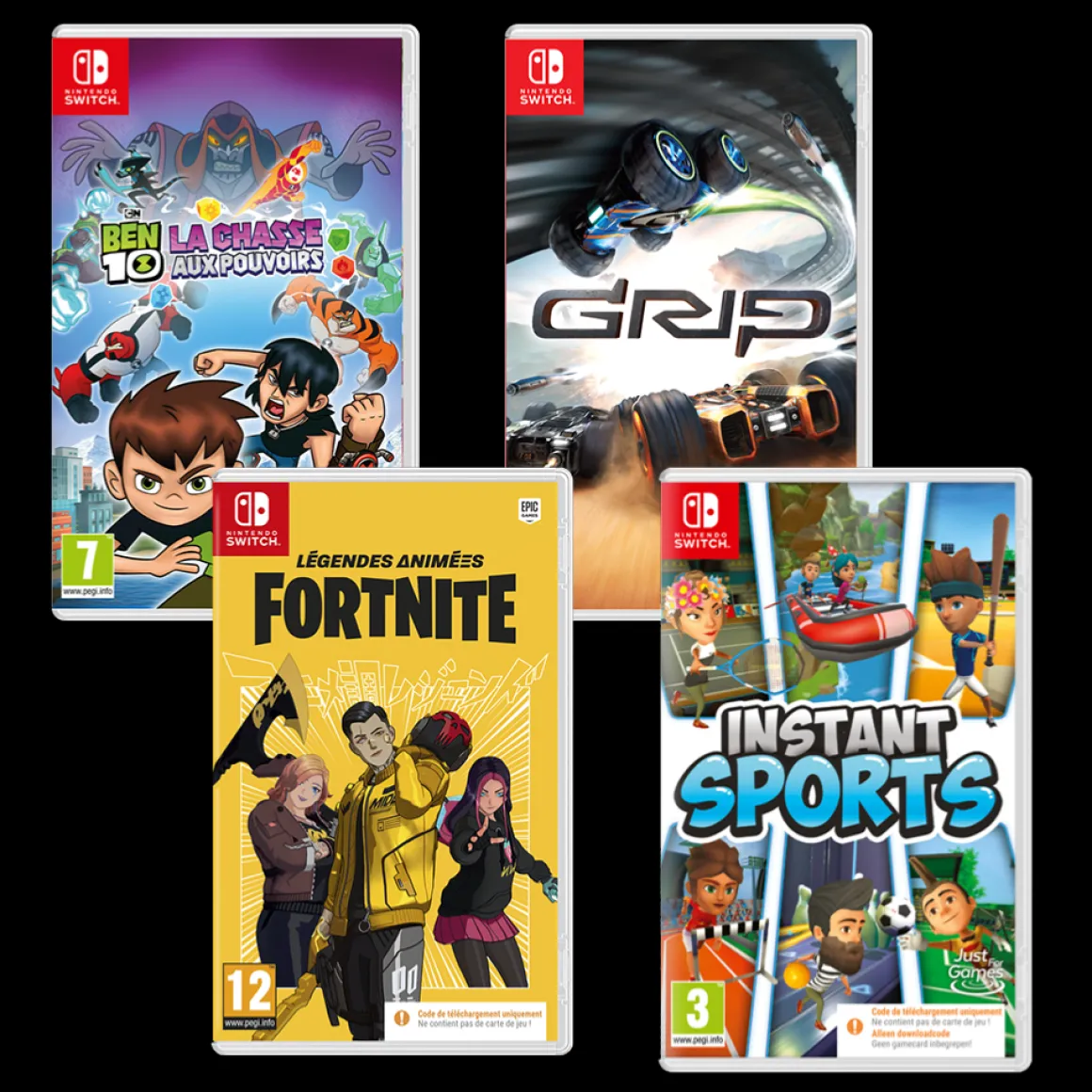 Pack 4 jeux d'action Nintendo Switch (Code in a Box)^Just For Games Hot