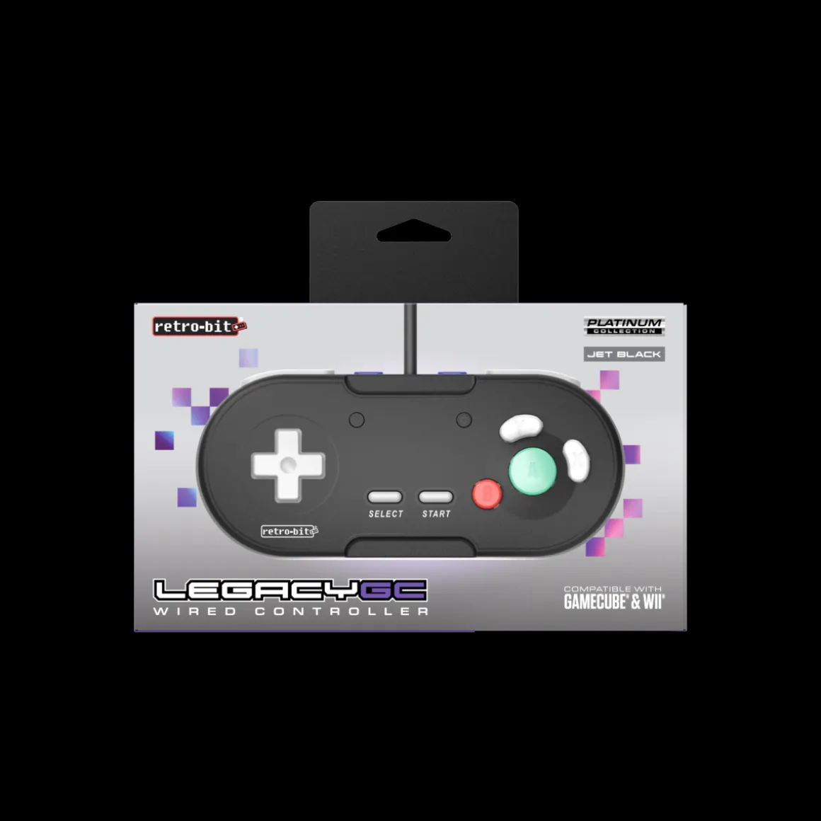 Retrobit - LegacyGC Manette Filaire pour Nintendo Gamecube Jet Black - Connexion d'origine^retro-bit Clearance