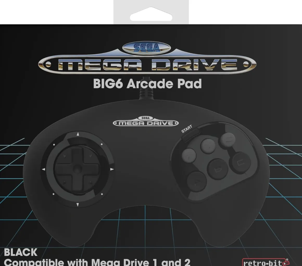 - Manette Filaire Noire BIG6 Sega Mega Drive & Genesis - Port d'origine^retro-bit Online