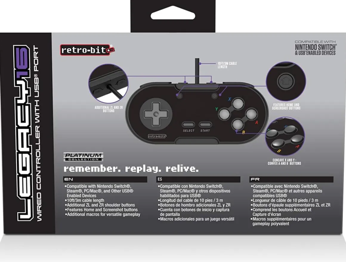 Legacy 16 USB pad Black^retro-bit Flash Sale