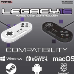 Legacy 16 USB pad Black^retro-bit Flash Sale