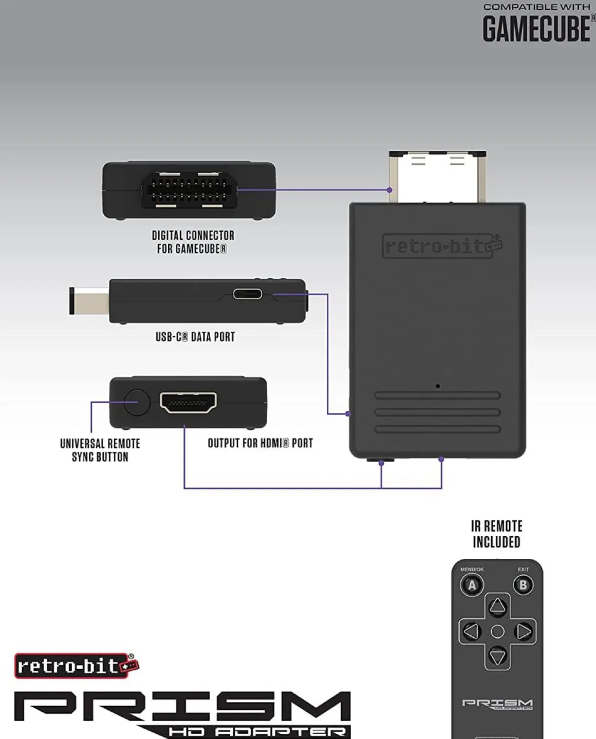 Retro-Bit Prism Adaptateur HDMI GameCube^8Bitdo Outlet