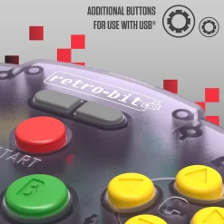 Tribute 64 2.4GHz Manette sans Fil pour Nintendo 64/Switch/PC/Mac Clear Red^retro-bit Best