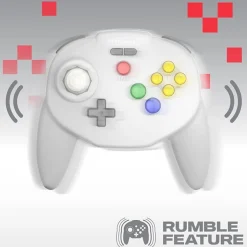 Tribute 64 2.4GHz Manette sans Fil pour Nintendo 64/Switch/PC/Mac Clear Red^retro-bit Best