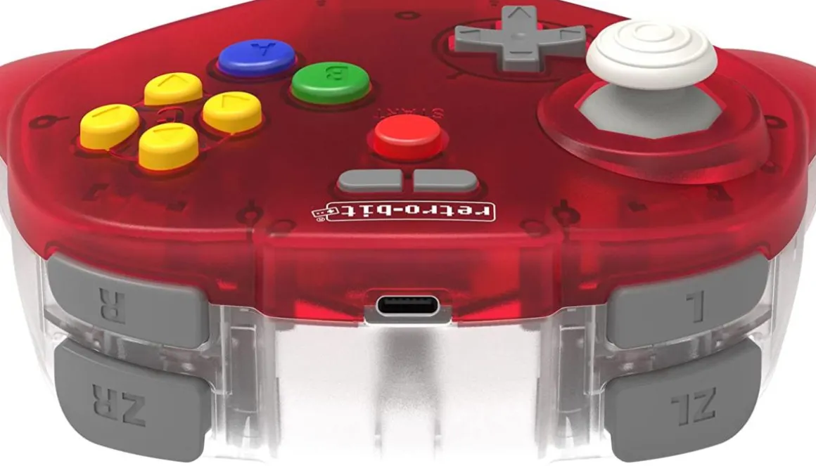 Tribute 64 2.4GHz Manette sans Fil pour Nintendo 64/Switch/PC/Mac Clear Red^retro-bit Best