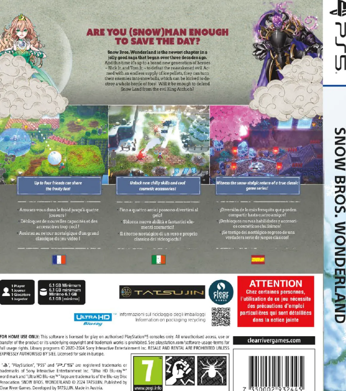 Snow Bros Wonderland Playstation 5^Clear River Games Fashion