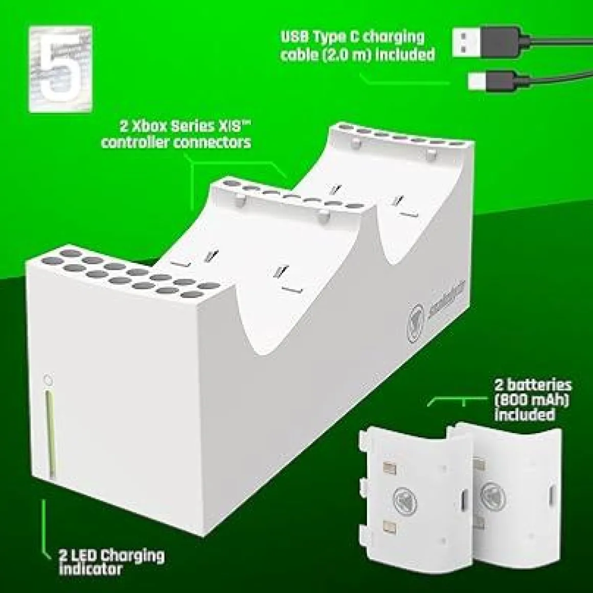 Station de charge XBOX Série X White Edition -^Snakebyte New
