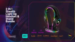 Light Up Headset & Stand Bundle (Support 2 en 1 Casque)^Stealth Best Sale